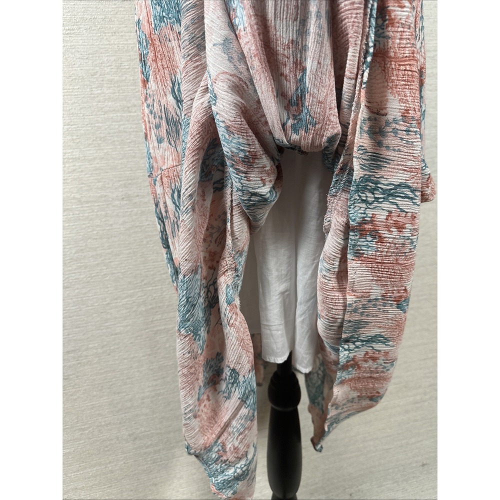 Stitch By Chenault Coral Print Midi Dress NWT Medium Boho Beach Resort Vacation - Picture 9 of 15